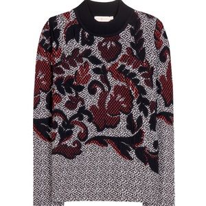 Tory Burch Dahlia Jacquard Floral Sweater